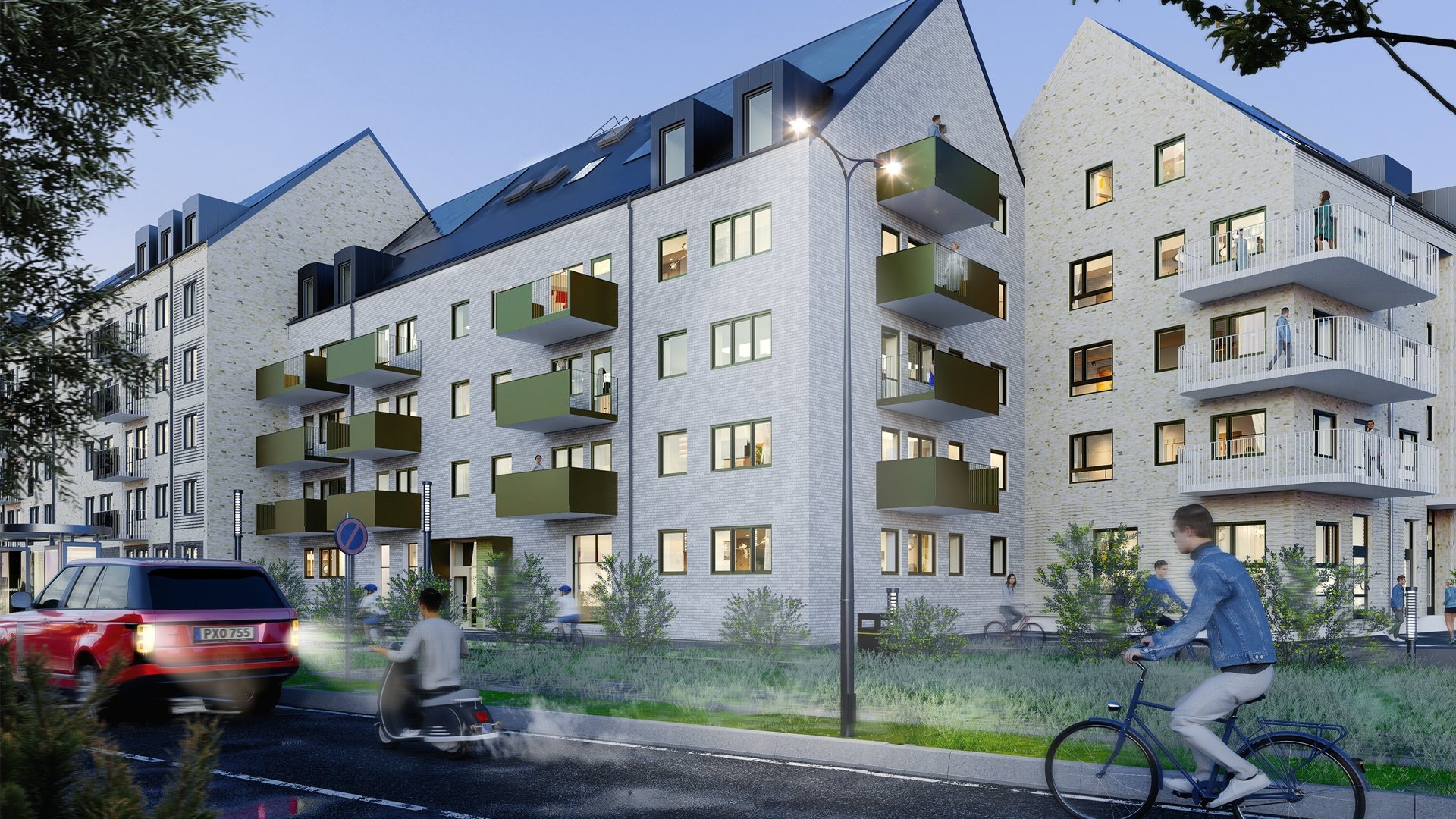 vita höghus i framtida området Smaken