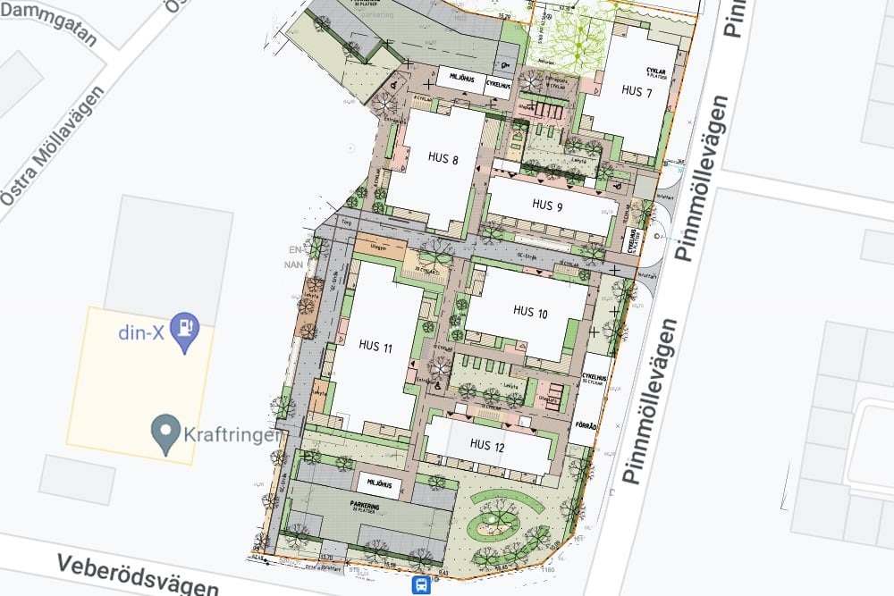 Markkarta över kvarteret